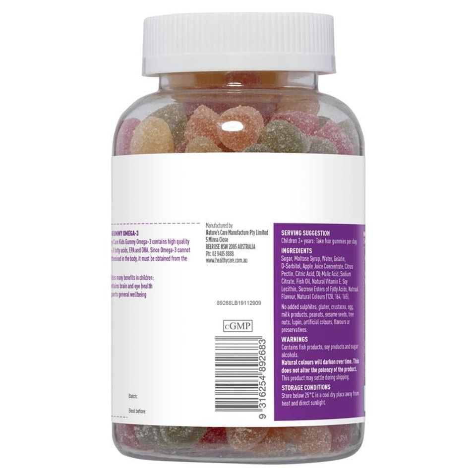Kẹo dẻo bổ sung Omega3 Kid Gummy Omega3 hãng Healthy Care Úc hộp 250 viên hỗ trợ phát triển trí não và thị giác