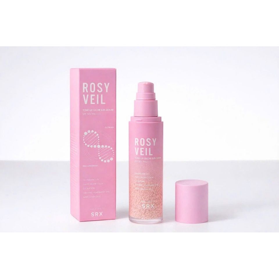 Kem chống nắng nâng tông Srx Rosy Veil Tone Up Glow Sun Serum Spf 50 Pa++++ [hàng nhập khẩu]