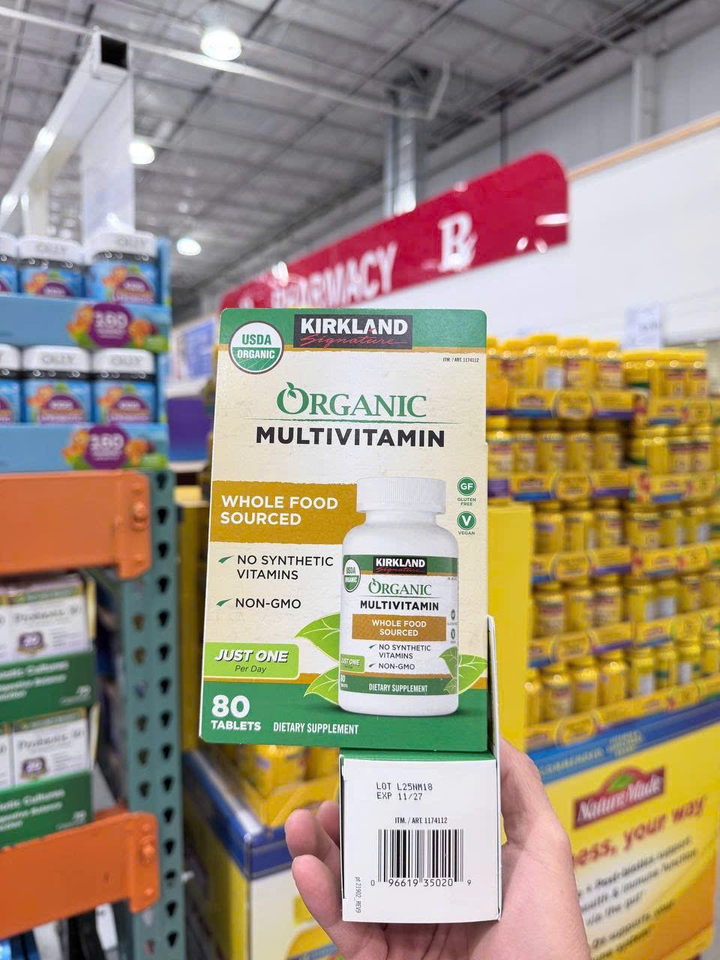 Viên uống bổ sung đa vitamin hữu cơ Kirkland Signature Organic Multivitamin 80 viên