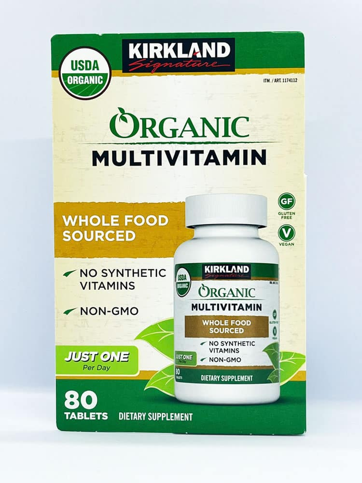 Viên uống bổ sung đa vitamin hữu cơ Kirkland Signature Organic Multivitamin 80 viên 750371