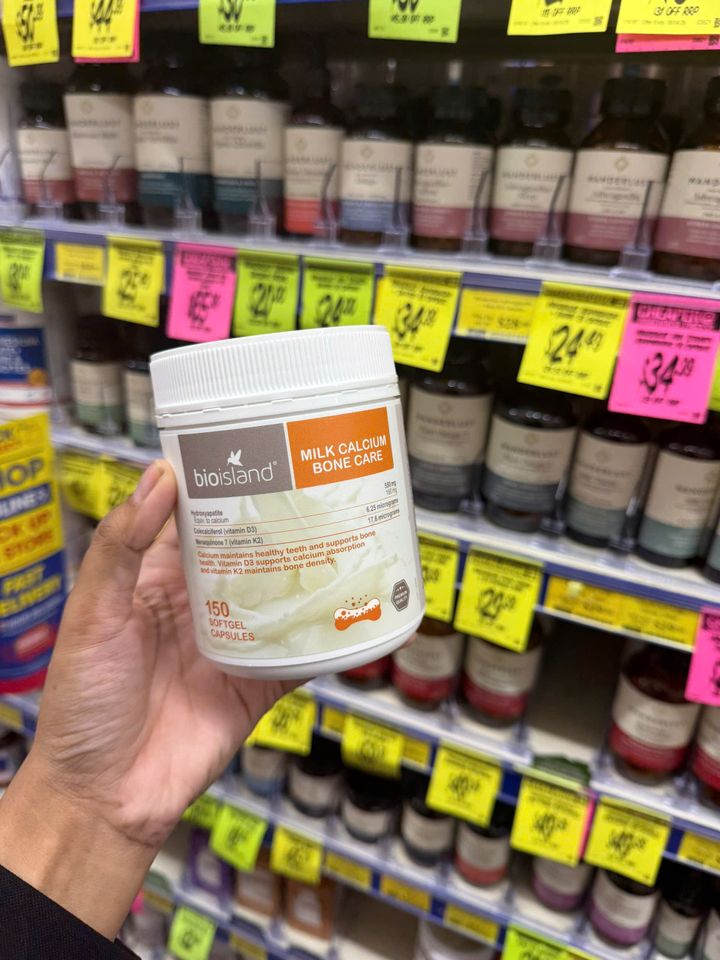 Viên uống Canxi Sữa Bio Island Milk Calcium 150 viên – Hỗ trợ xương khớp toàn diện, nhập khẩu Úc, vitamin D3 và K2.