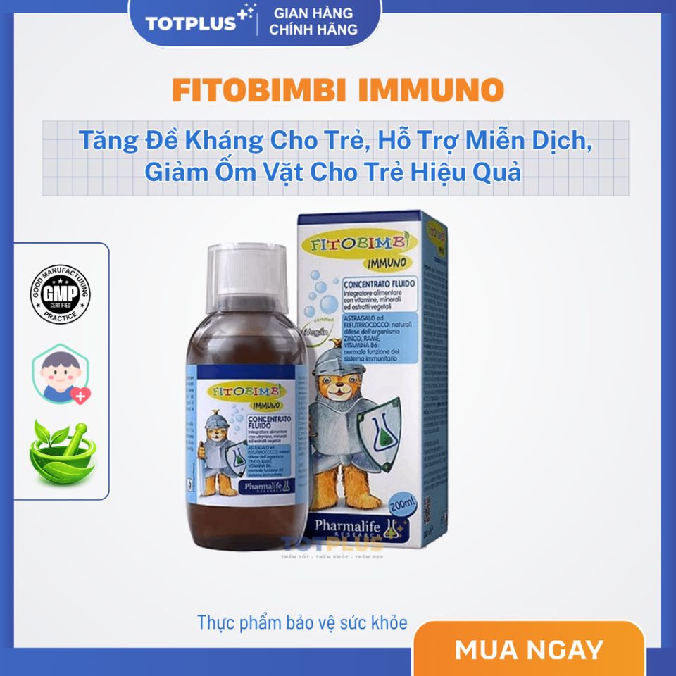 Fitobimbi Immuno - Tăng Đề Kháng Cho Trẻ – Hỗ Trợ Miễn Dịch, Giảm Ốm Vặt