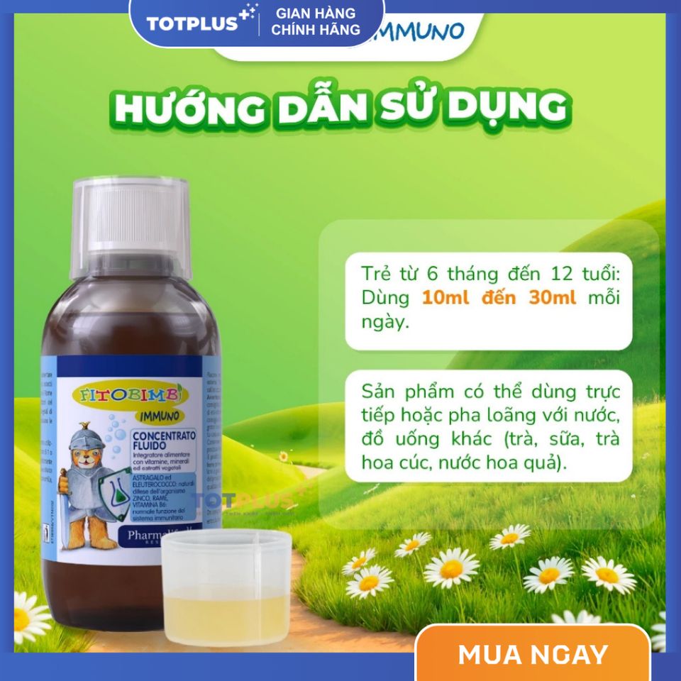 Fitobimbi Immuno - Tăng Đề Kháng Cho Trẻ – Hỗ Trợ Miễn Dịch, Giảm Ốm Vặt