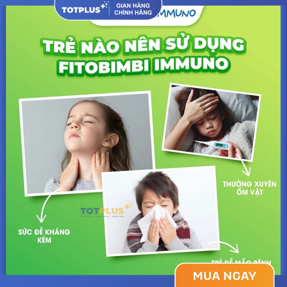 Fitobimbi Immuno - Tăng Đề Kháng Cho Trẻ – Hỗ Trợ Miễn Dịch, Giảm Ốm Vặt