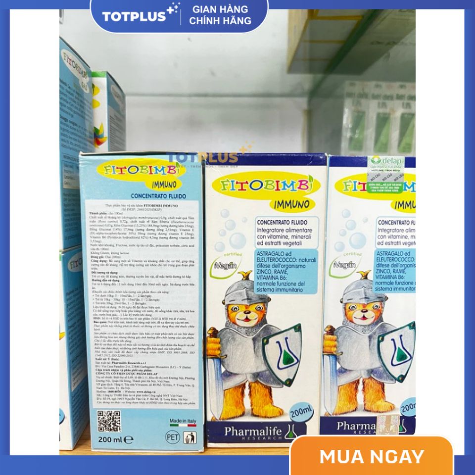 Fitobimbi Immuno - Tăng Đề Kháng Cho Trẻ – Hỗ Trợ Miễn Dịch, Giảm Ốm Vặt