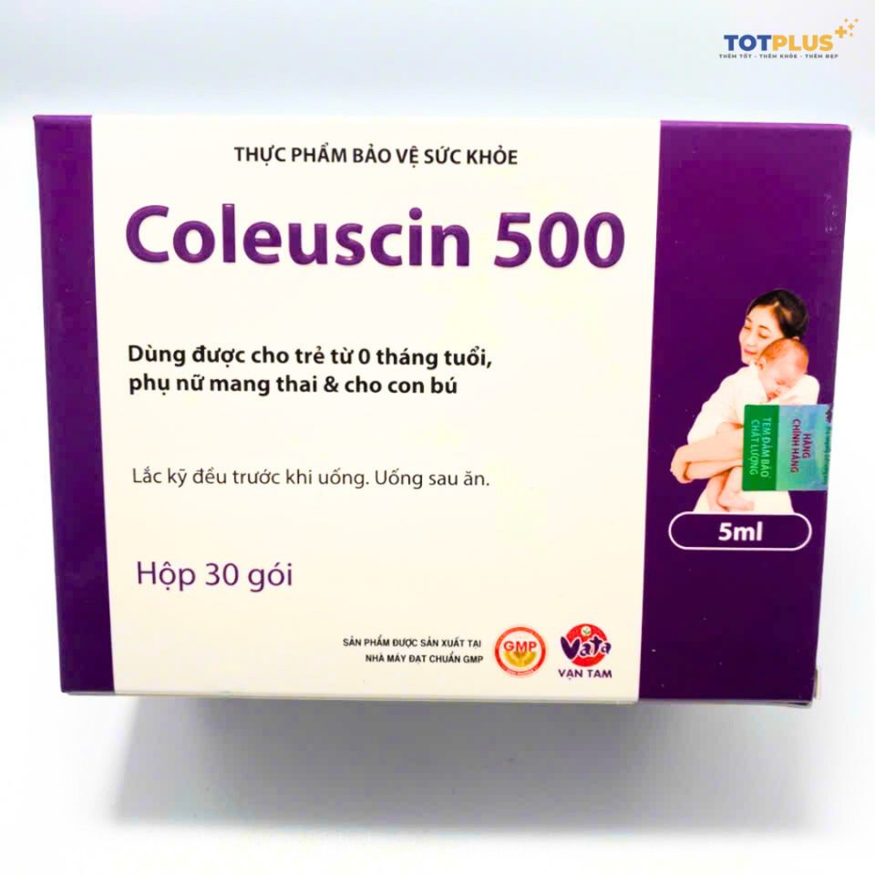 Siro Ho COLEUSCIN 500 – Giảm Ho, Tiêu Đờm, An Toàn Cho Trẻ Sơ Sinh Và Phụ Nữ Mang Thai - Hộp 30 gói