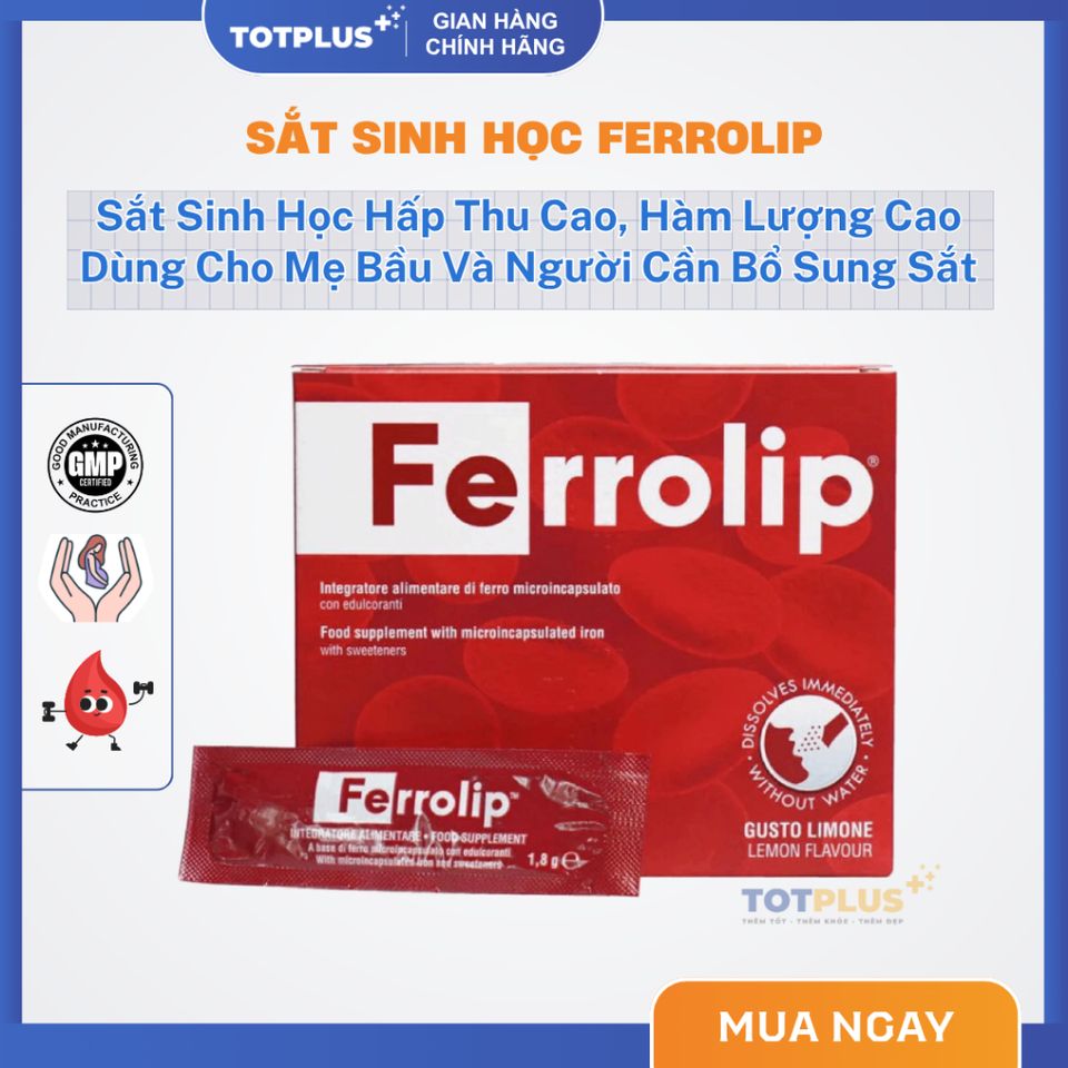 Sắt Ferrolip – Sắt Sinh Học Hấp Thu Cao Nhập Khẩu Italy Cho Mẹ Bầu & Người Thiếu Sắt