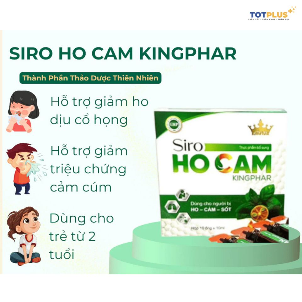 Siro Ho Cam Kingphar - Hỗ Trợ Giảm Ho, Cảm, Sốt - Thành Phần Từ Thảo Dược Thiên Nhiên
