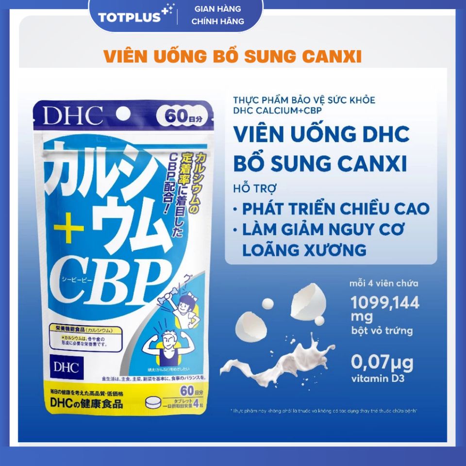 Canxi DHC Calcium - Thực Phẩm Bảo vệ Sức Khỏe - Hàng Chính Hãng