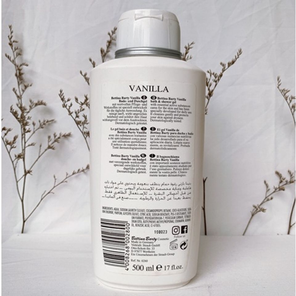 Combo Sữa tắm, dưỡng thể nước hoa  BETTINA BARTY VANILLA giúp giữ ẩm và dưỡng da mịn màng 500ml