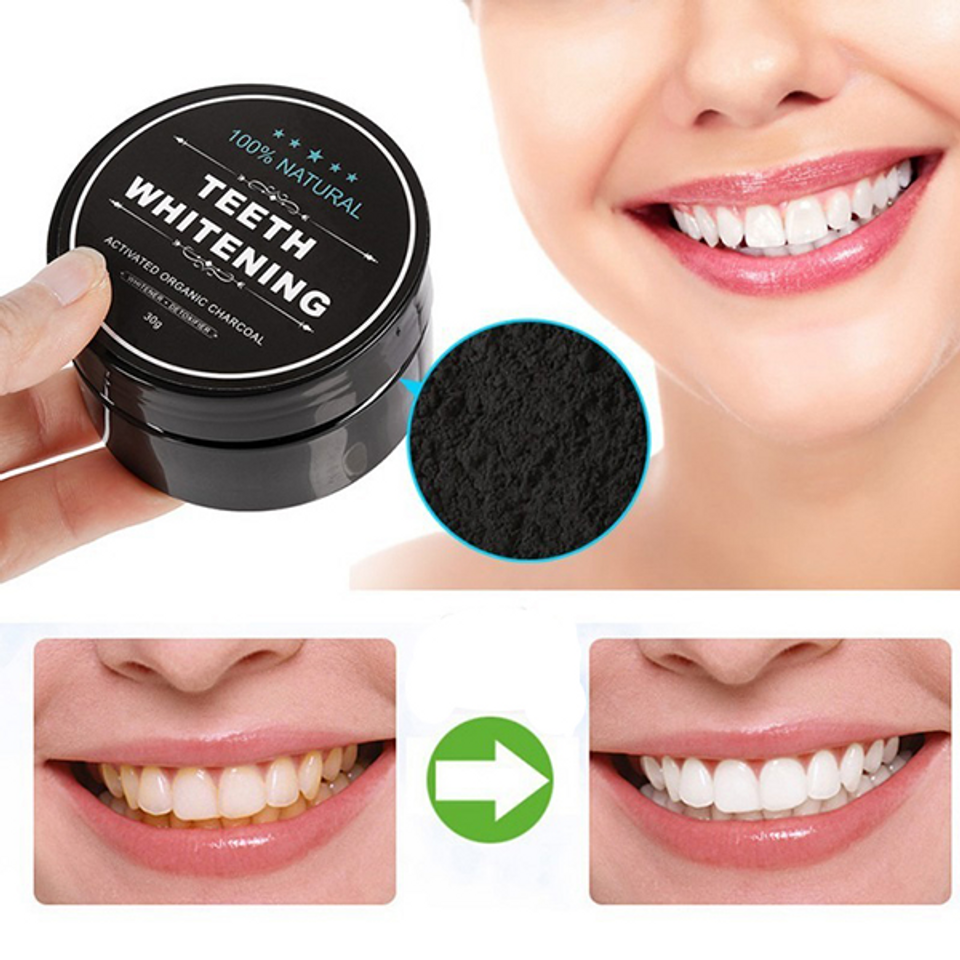 (Hàng Chuẩn) Bột than tre tẩy trắng răng Teeth Whitening 30g J124 Chính hãng