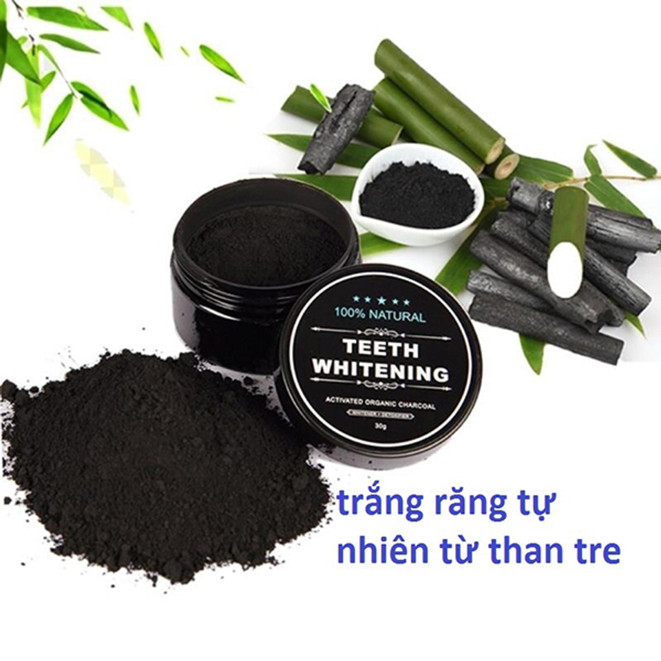 (Hàng Chuẩn) Bột than tre tẩy trắng răng Teeth Whitening 30g J124 Chính hãng