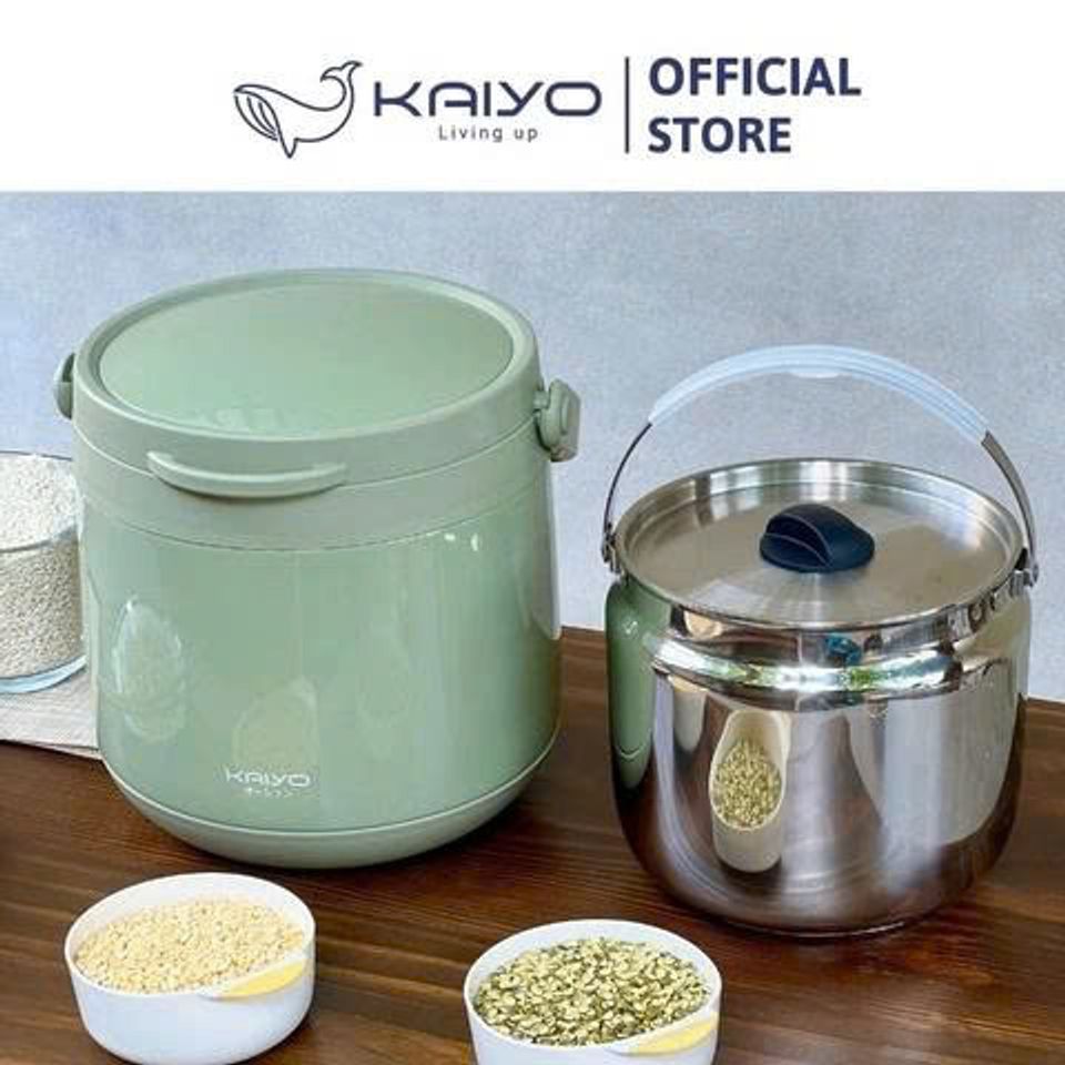 Nồi ủ chân không Kaiyo màu xanh mint-green dung tích 4,5L [mã KTC-3246]