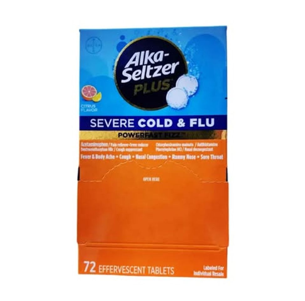 Sủi giảm cảm lạnh Alka Seltzer Plus Cold Flu PowerFast Fizz 72 viên (Citrus)