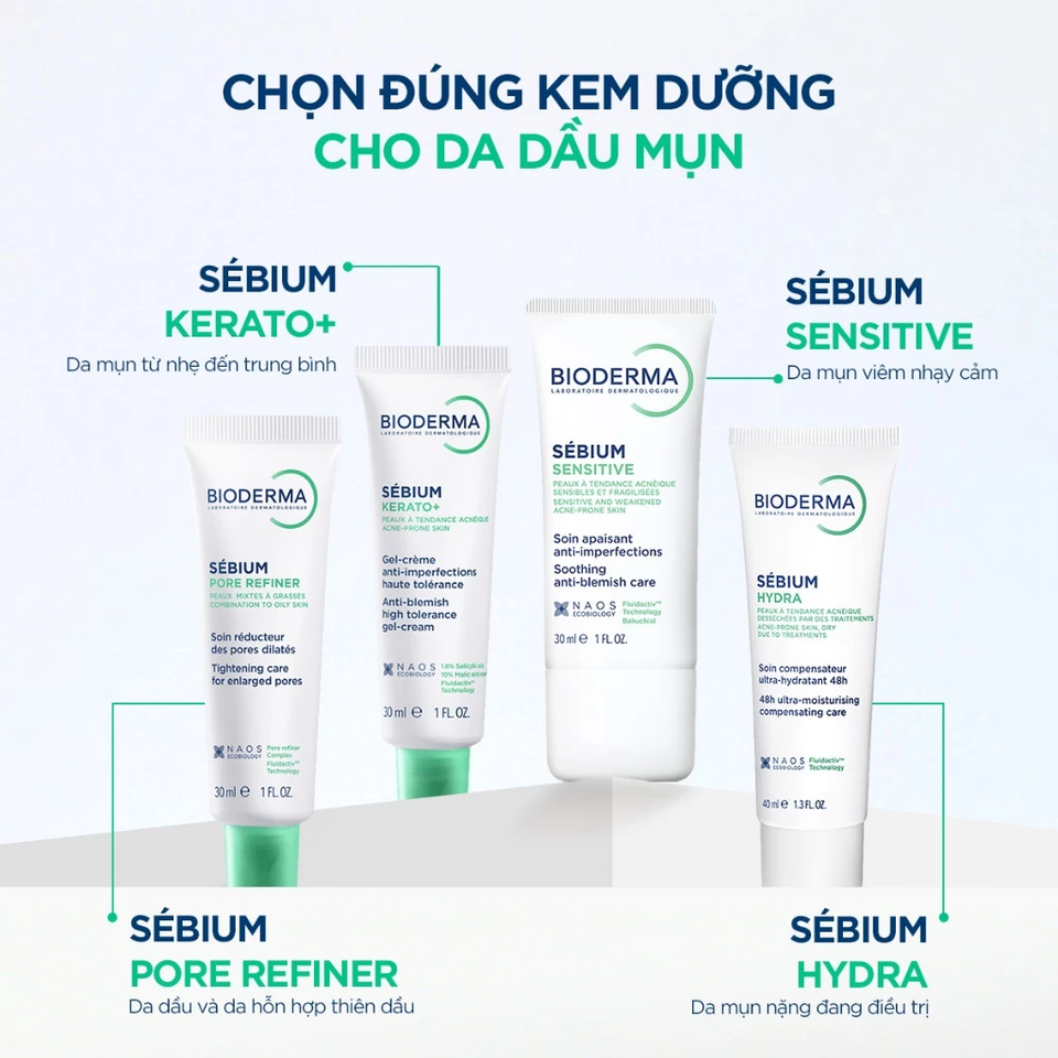 Kem Dưỡng Bioderma Sebium Pore Refiner 30ml - Giải Pháp Kiểm Soát Dầu, Thu Nhỏ Lỗ Chân Lông Cho Da Dầu Mụn, Pháp