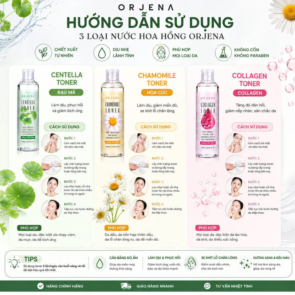 [Tặng mút trang điểm] Nước Tẩy Trang Orjena 300ML Làm Sạch Sâu Bụi Bẩn Dưỡng Ẩm Da Mặt Dịu Nhẹ Cho Mọi Loại Da