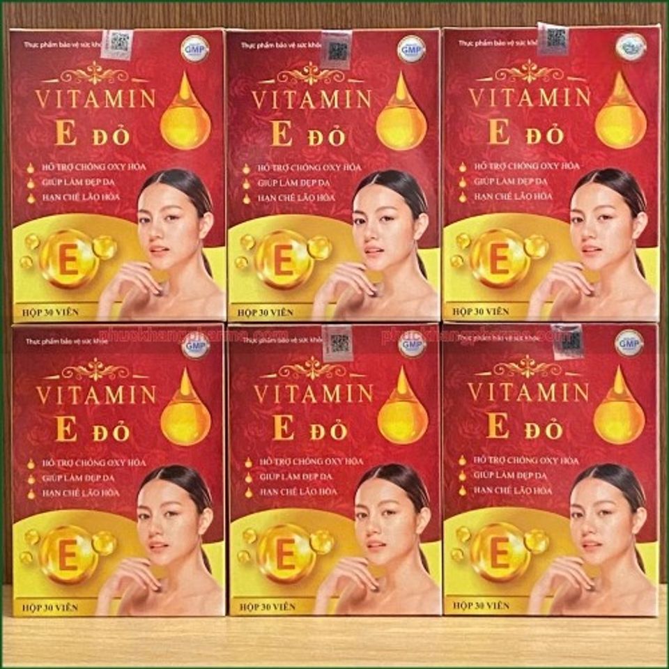 1 HỘP VITAMIN E ĐỎ – VIÊN UỐNG HỖ TRỢ CHỐNG OXY HÓA, HẠN CHẾ LÃO HÓA, GIÚP LÀM ĐẸP DA – HỘP 30 VIÊN.