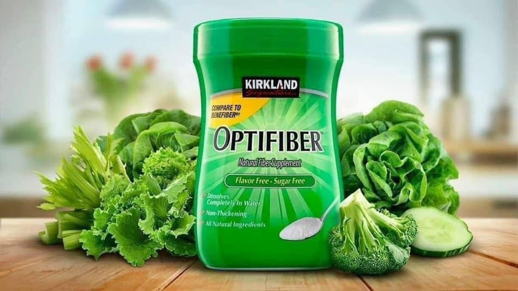 Bột hòa tan bổ sung chất xơ Kirkland Signature Optifiber 190 khẩu phần của Mỹ