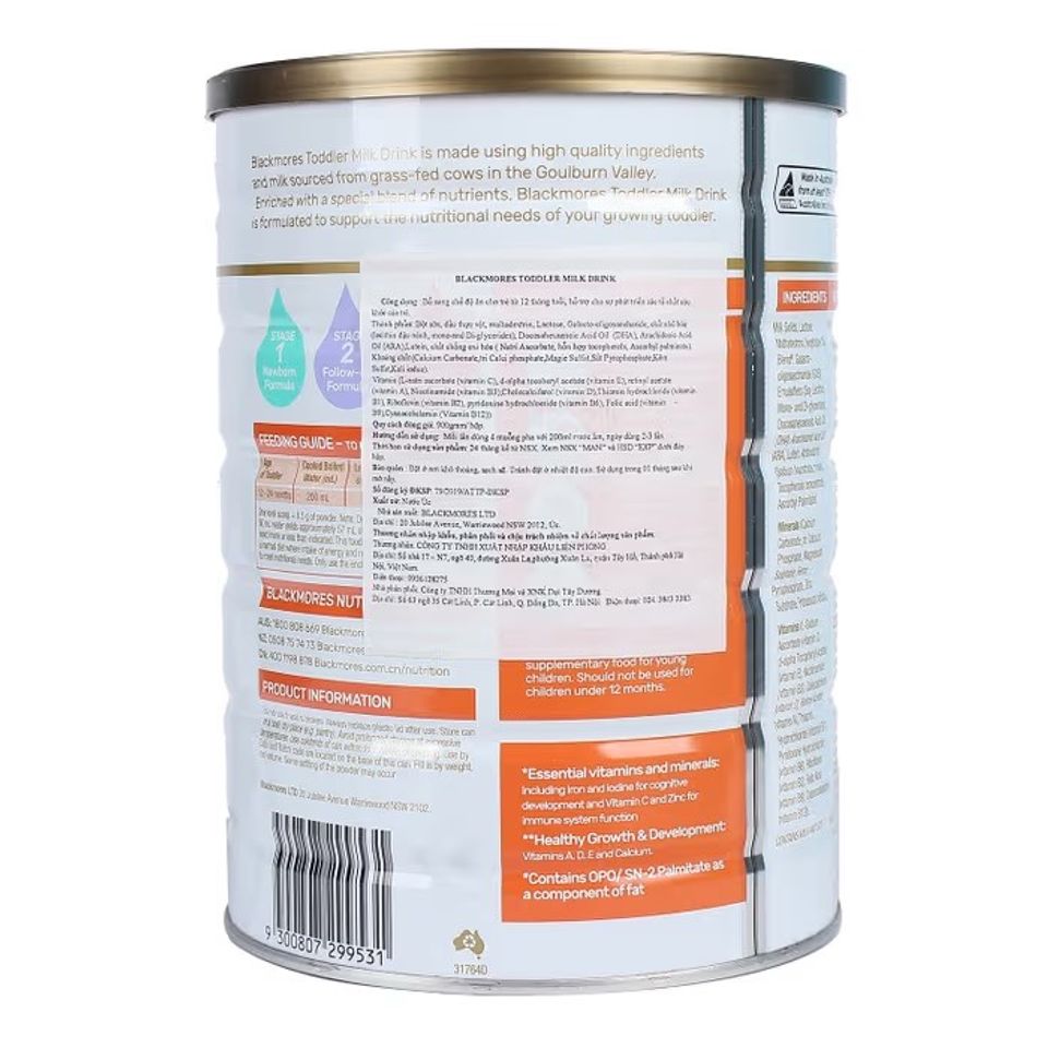 Sữa Blackmores số 3 Toodler Milk Drink 900g Úc cho trẻ 12 tháng tuổi