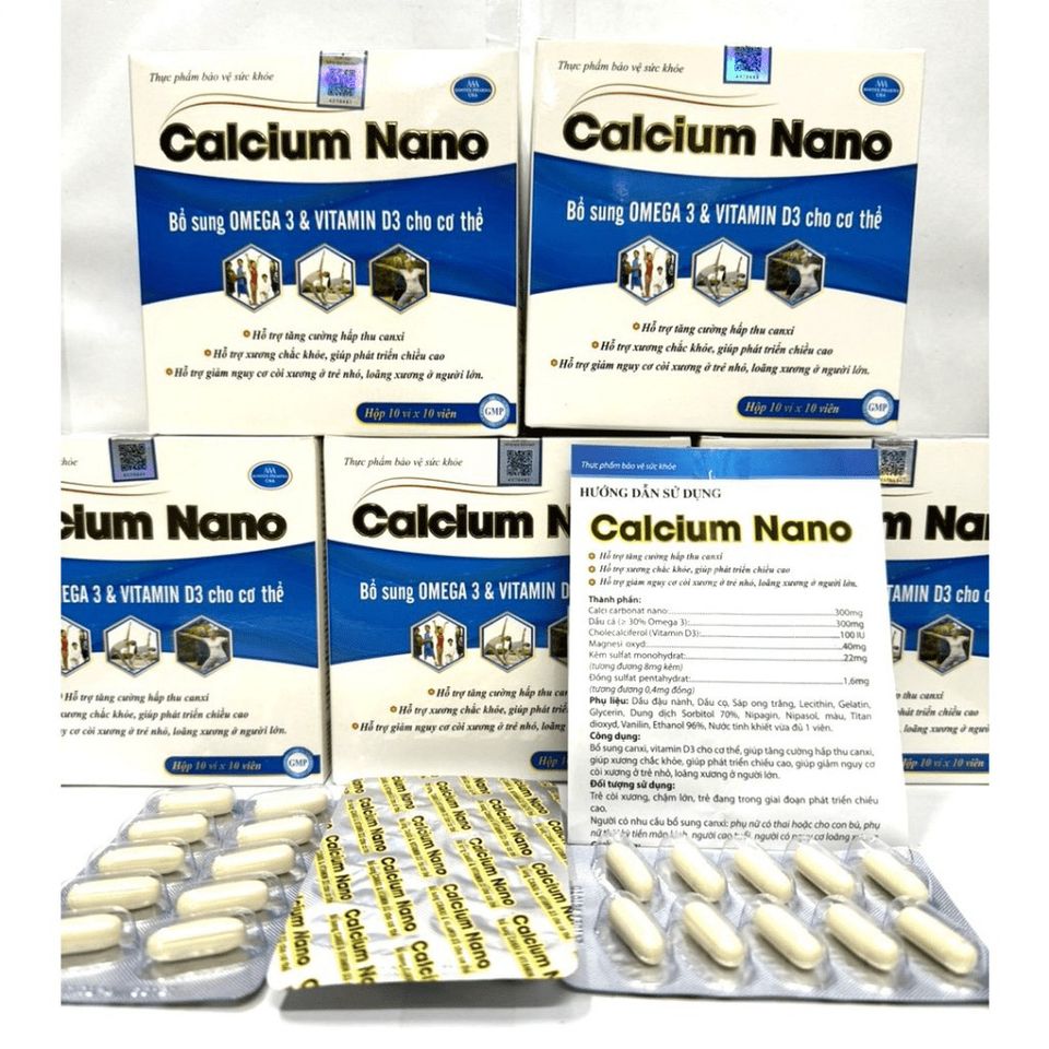Liquid Calcium Nano bổ sung canxi Chống Còi Xương Loãng Xương kém phát triển, ngăn ngừa thoát hóa cho Xương chắc khỏe