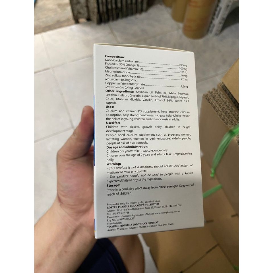 Liquid Calcium Nano bổ sung canxi Chống Còi Xương Loãng Xương kém phát triển, ngăn ngừa thoát hóa cho Xương chắc khỏe
