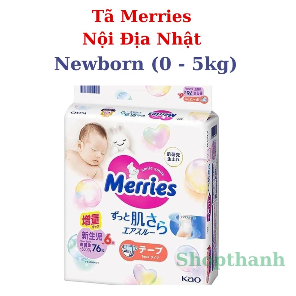 Tã Bỉm Merries Nhật Bản Êm Mềm Thoáng Khí Ngăn Ngừa Hăm Cho Bé Từ Sơ Sinh Đến Bé Biết Đi