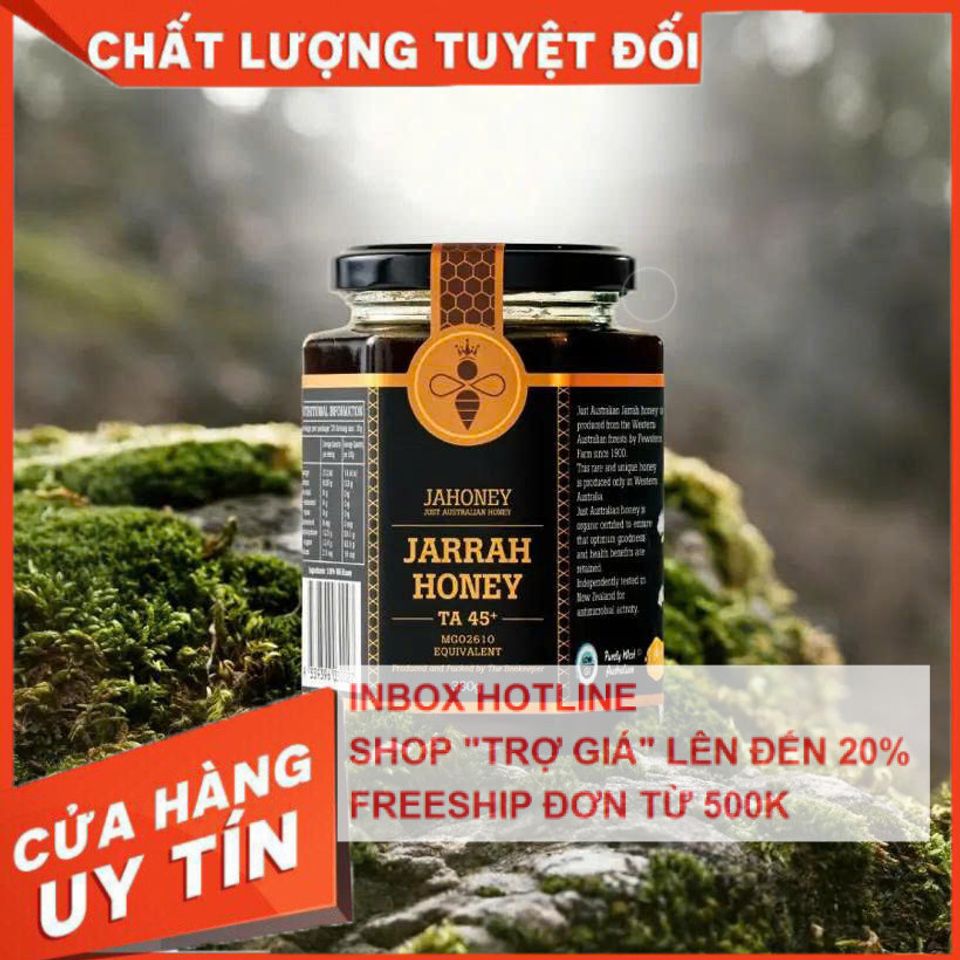 ✅[CHÍNH HÃNG, CHO KIỂM HÀNG] Mật ong Jahoney Jarrah TA45+ 380g (kèm túi + hộp)