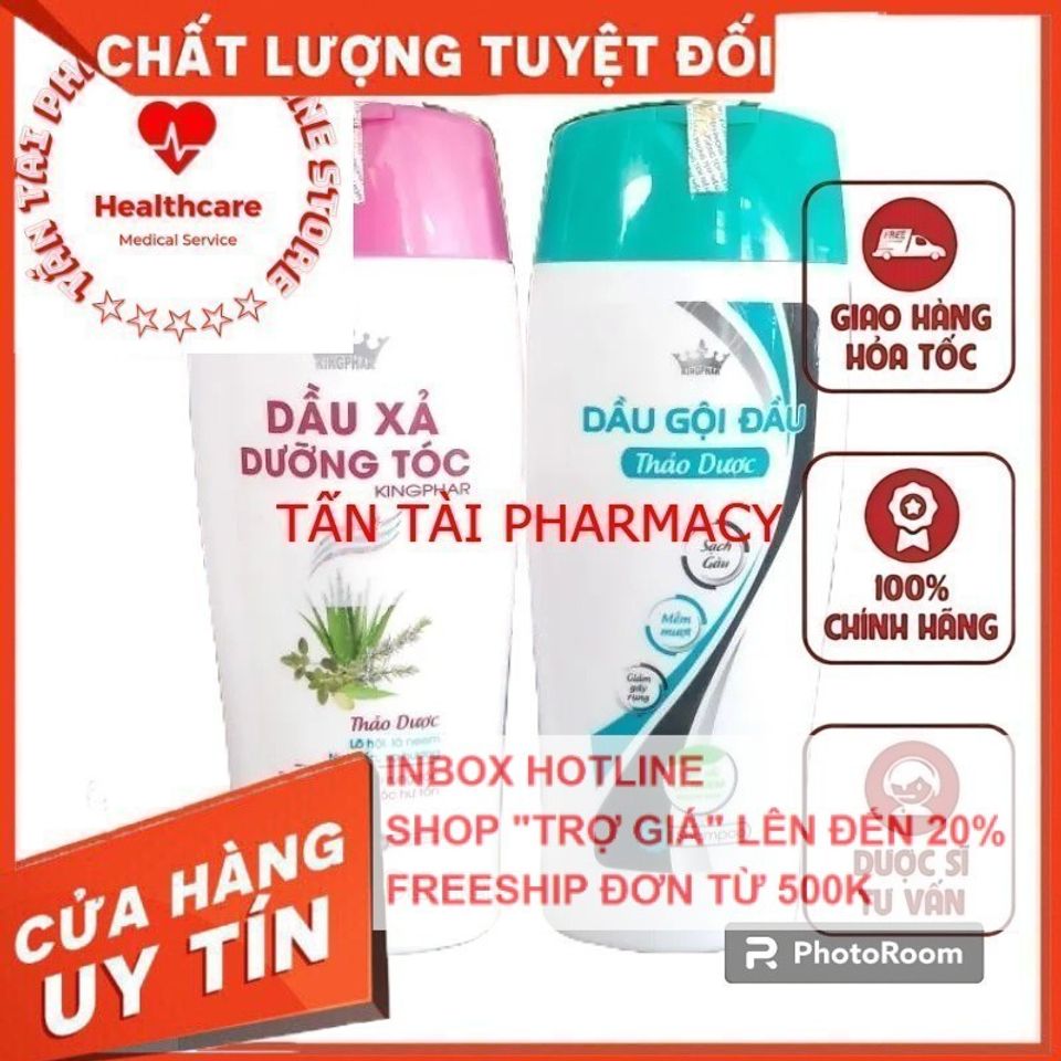✅[CHÍNH HÃNG, CHO KIỂM HÀNG]  Dầu gội và dầu xả thảo dược Kingphar - sạch gàu, mềm mượt, giảm gãy rụng