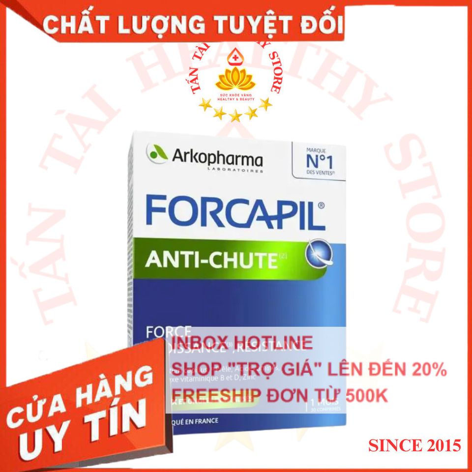 ✅[CHÍNH HÃNG, CHO KIỂM HÀNG] ARKOPHARMA FORCAPIL ANTI CHUTE - Hỗ trợ tóc chắc khỏe, giảm nguy cơ rụng tóc (Hộp 30 viên)