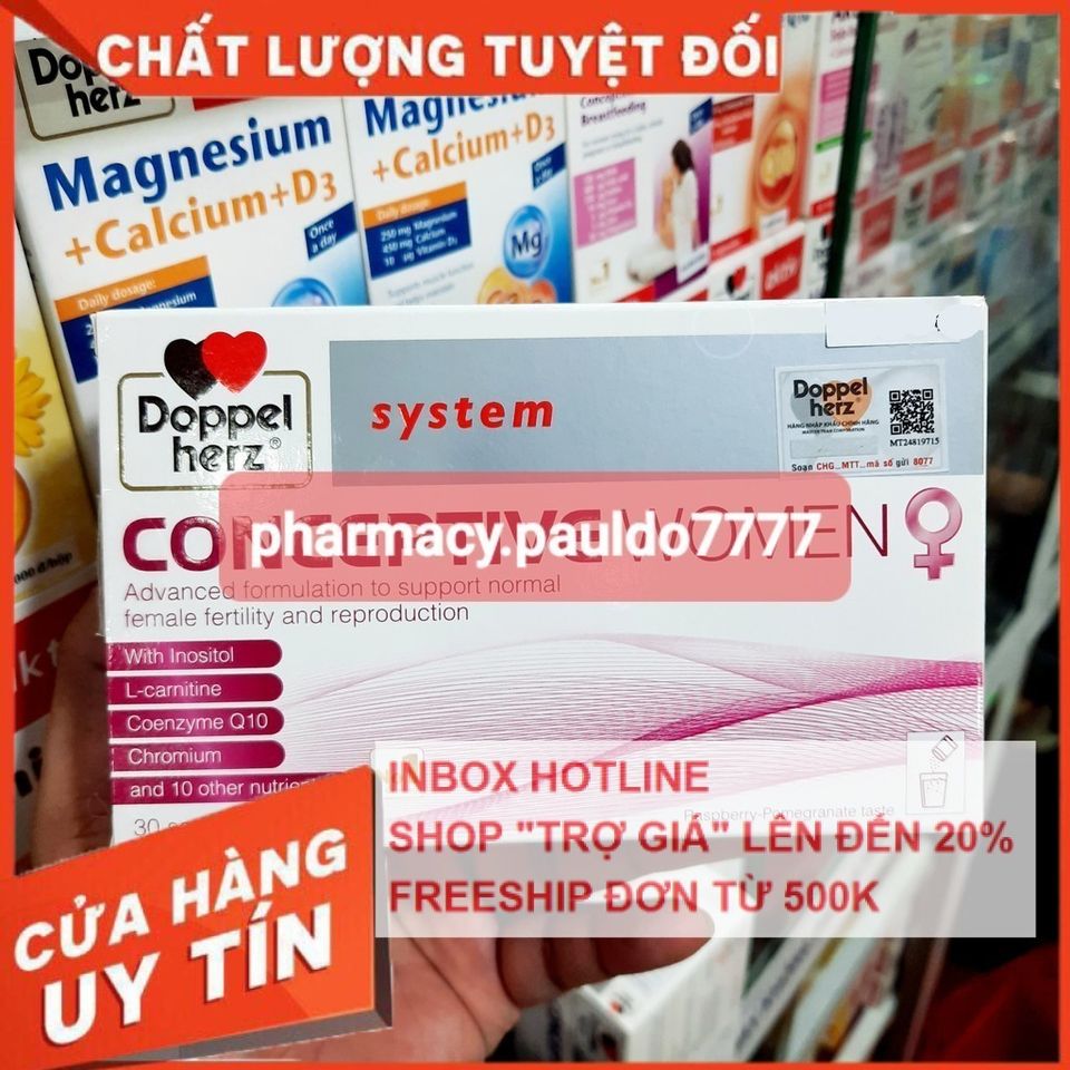 ✅[CHÍNH HÃNG, CHO KIỂM HÀNG] Bột Uống Bổ Trứng Conceptive Women DOPPEL Hỗ Trợ Tăng Chất Lượng Trứng (Hộp 30 Gói)