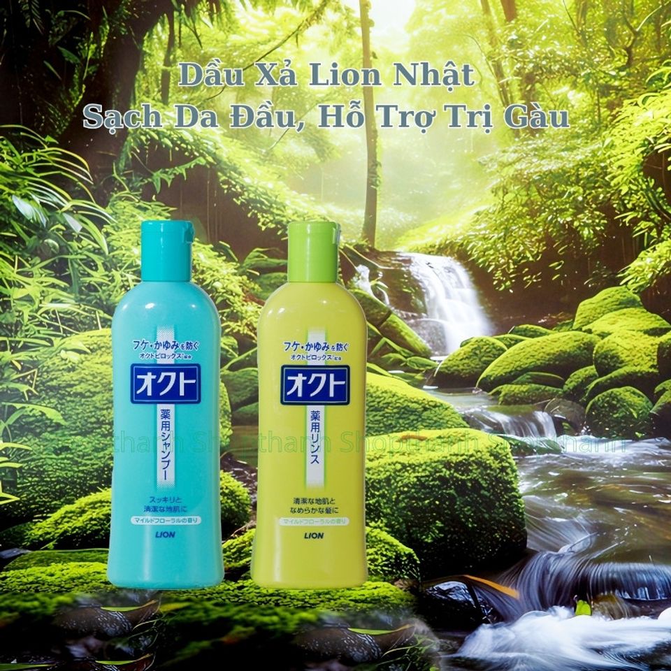 Dầu Gội Xả Lion Okuto 320ml Nhật Bản – Giải Quyết Gàu, Ngứa Da Đầu,  Không Khô Tóc, Cho Da Nhạy Cảm