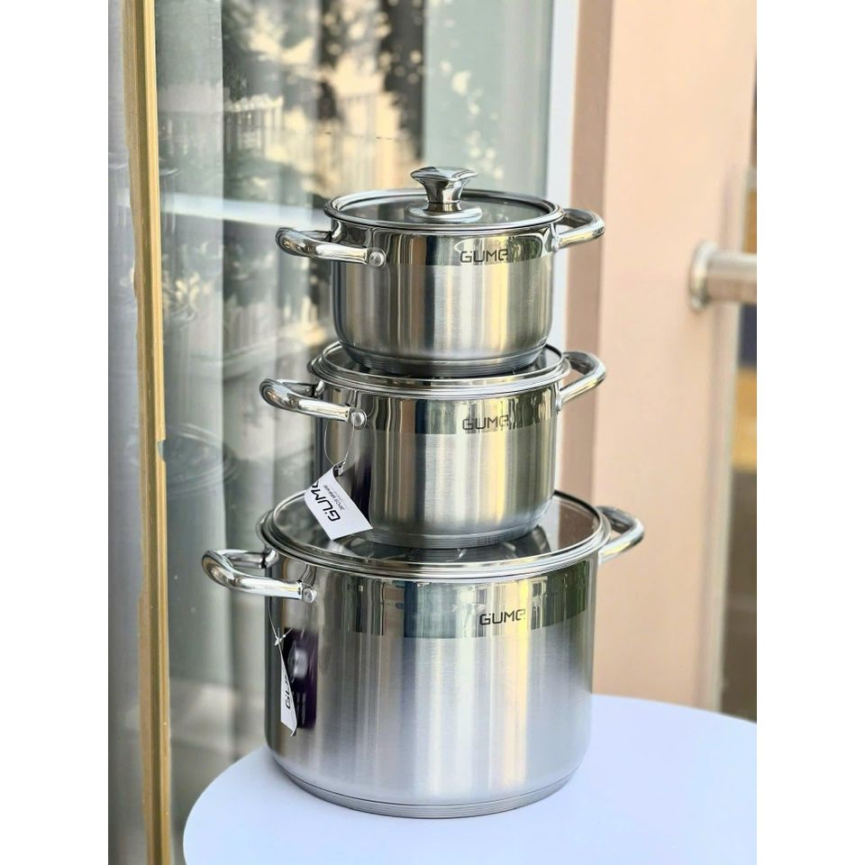 BỘ NỒI 3 MÓN LUỘC GÀ GUME 18-20-28cm GMP19