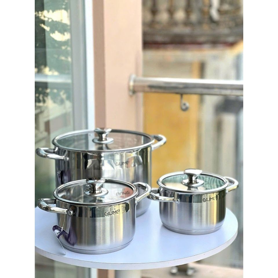 BỘ NỒI 3 MÓN LUỘC GÀ GUME 18-20-28cm GMP19