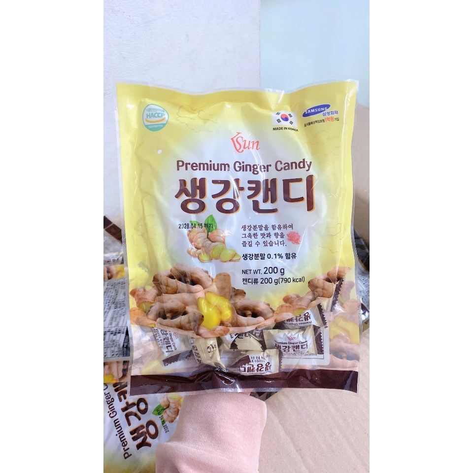 KẸO GỪNG CAO CẤP HÀN QUỐC PREMIUM GINGER CAND GIẢM HO HIỆU QUẢ