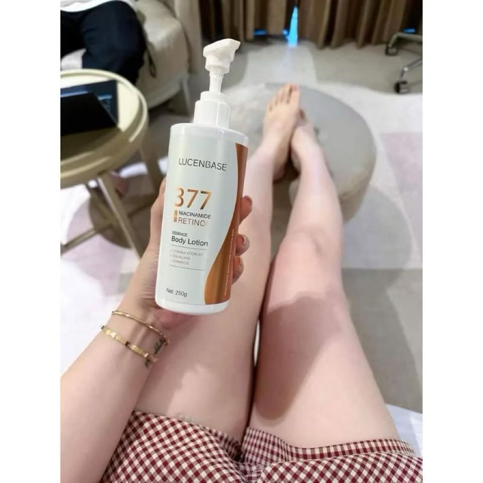 (Chính hãng) 250g Sữa dưỡng thể 377 Niacinamide Retinol LUCENBASE hỗ trợ khóa ẩm làm sáng da