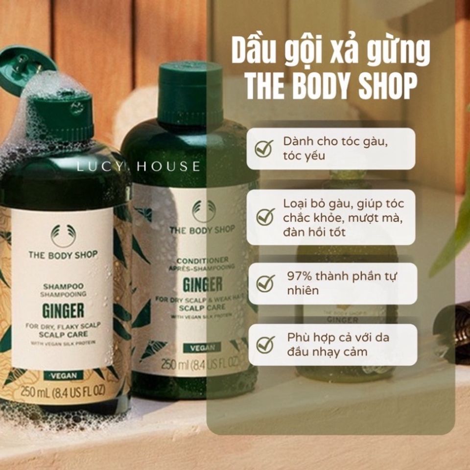 Dầu gội gừng giảm rụng tóc The Body Shop không chứa dầu silicon giúp giảm gàu 400ml