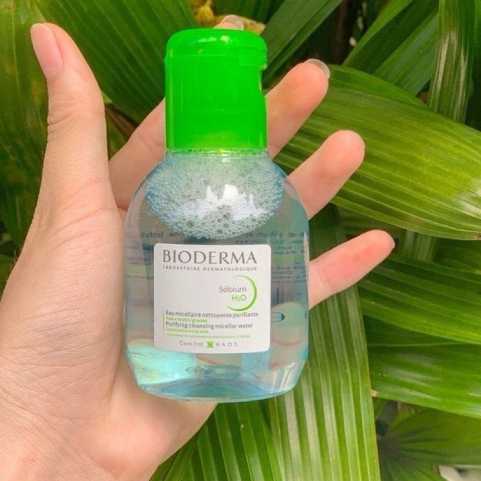 Nước Tẩy Trang Bioderma 100ml Cho Da Dầu Mụn Sebium, Da Nhạy Cảm Sensibio H2O Pháp Chai Nhỏ