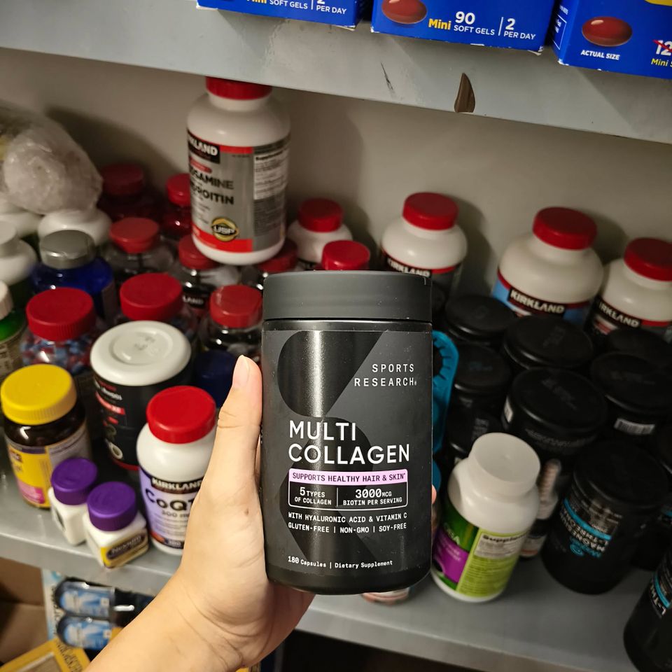 Viên uống bổ sung Collagen Sports Research Multi Collagen 180 v