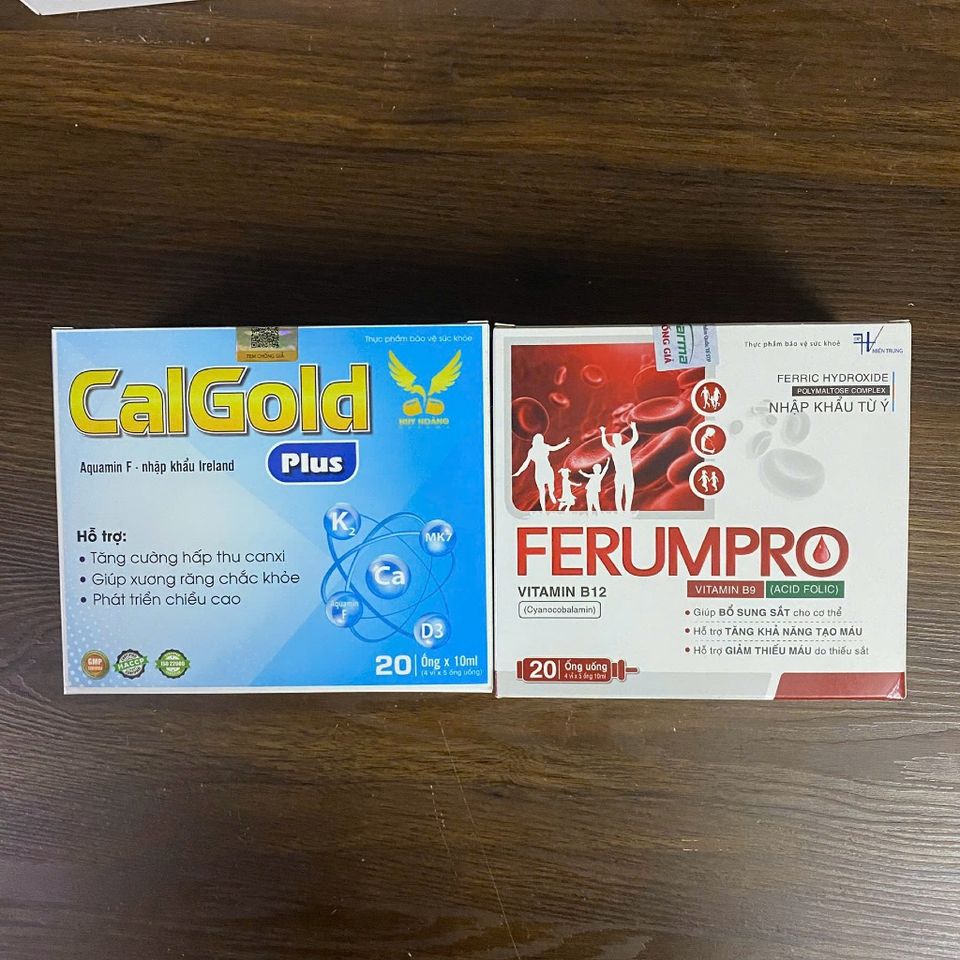 (Chính Hãng) Combo Siro Bổ Sung Sắt & Canxi [1H TPBVSK Ferum Pro + 1H ...