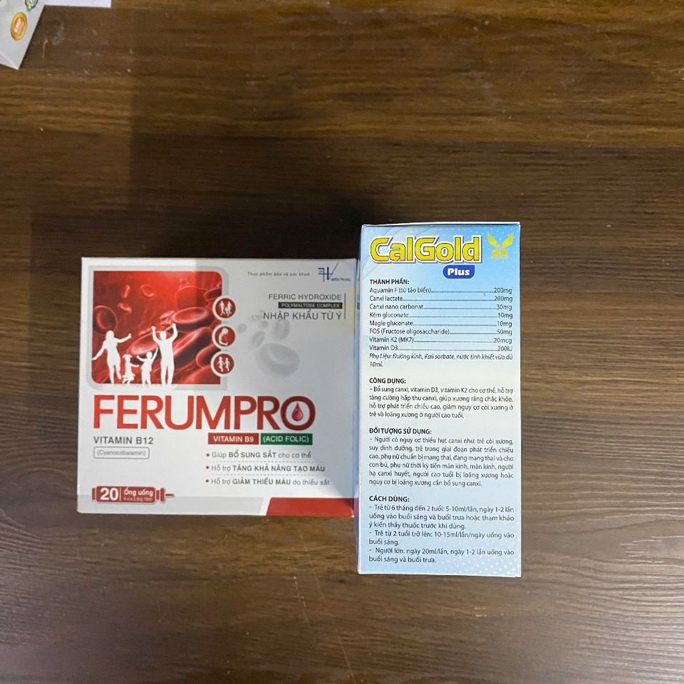 (Chính Hãng) Combo Siro Bổ Sung Sắt & Canxi [1H TPBVSK Ferum Pro + 1H ...