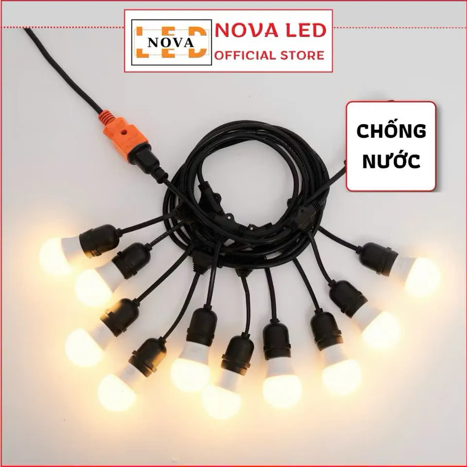 Dây đèn trang trí ngoài trời 5m 10m 20m chống nước dùng cho quán cà phê ...