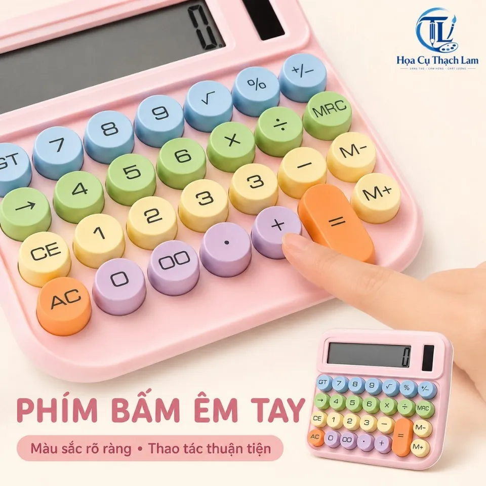 Máy Tính Cầm Tay Sắc Màu Mini 8/12 Số, Màn Hình Lớn Cho Học Sinh Văn Phòng