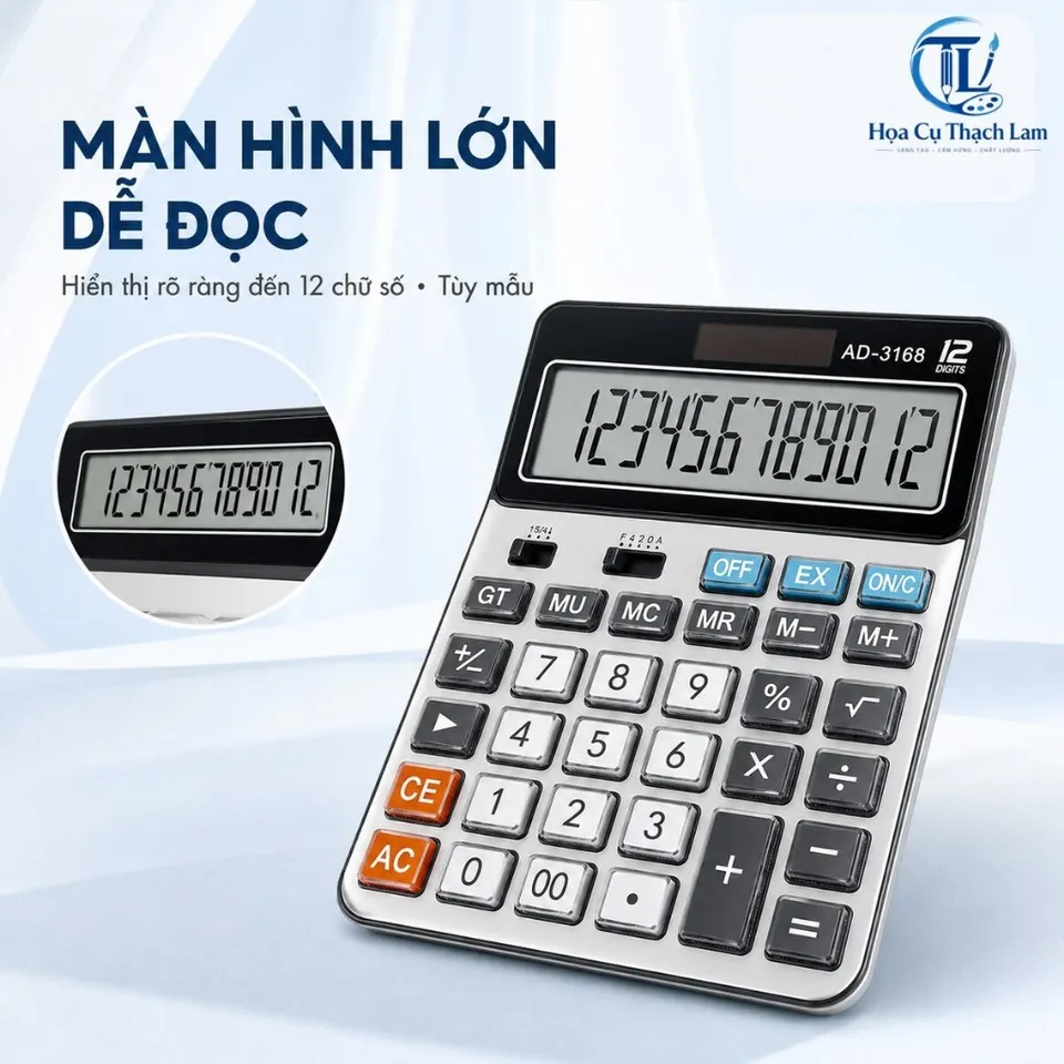Máy Tính Cầm Tay Sắc Màu Mini 8/12 Số, Màn Hình Lớn Cho Học Sinh Văn Phòng