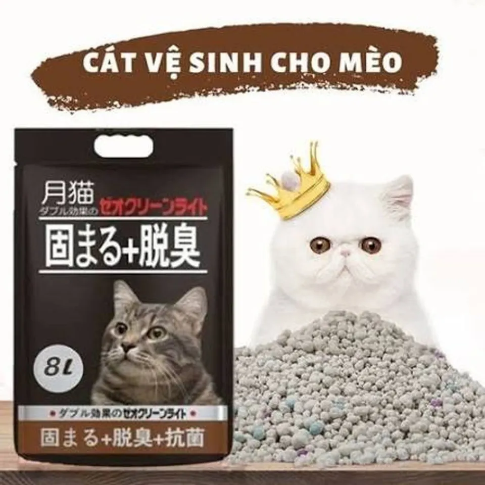 Cát Vệ Sinh Mèo Moon Cat Nhật Đen 8L Khoảng 4kg Mùi Chanh Táo Cà Phê ...