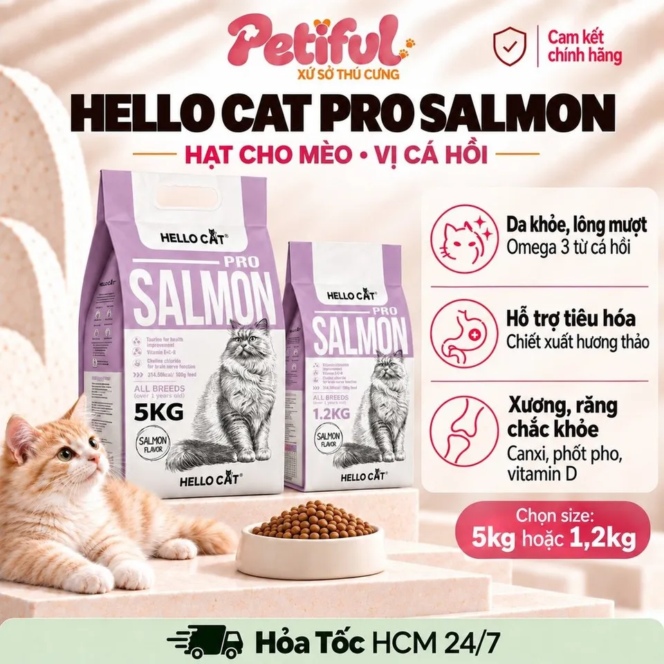 Hạt Cho Mèo Hello Cat Pro Salmon Vị Cá Hồi 1,2kg Hoặc 5kg - Dinh Dưỡng ...