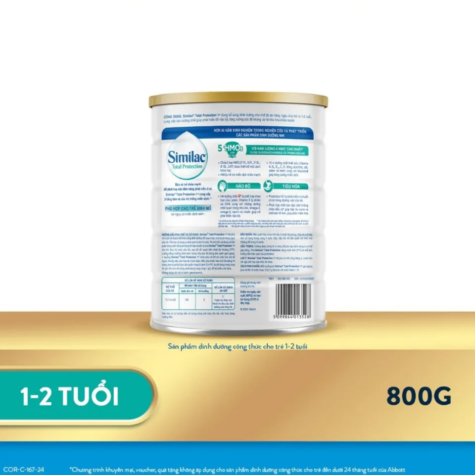 Sữa bột công thức Similac Total Protection 1+ 800g/lon ( 1- 2 tuổi )