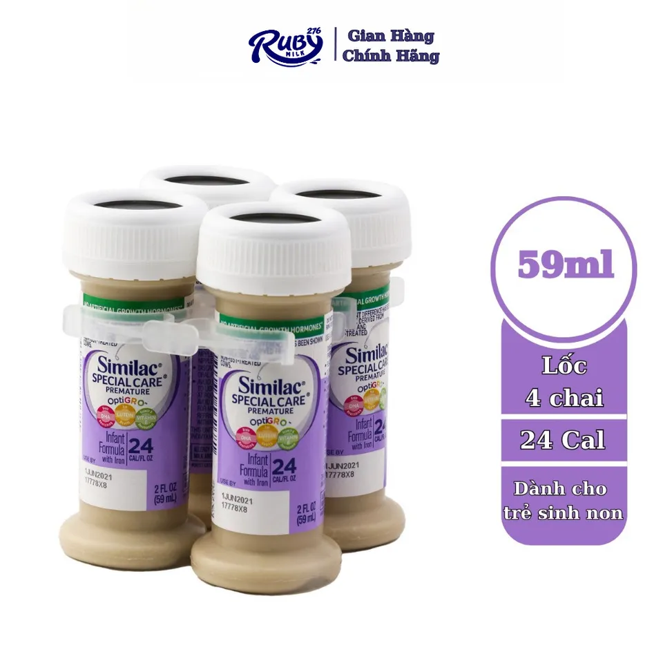 Lốc 4 sữa nước Similac Special Care 24 kcal dành cho bé sinh non 59ml