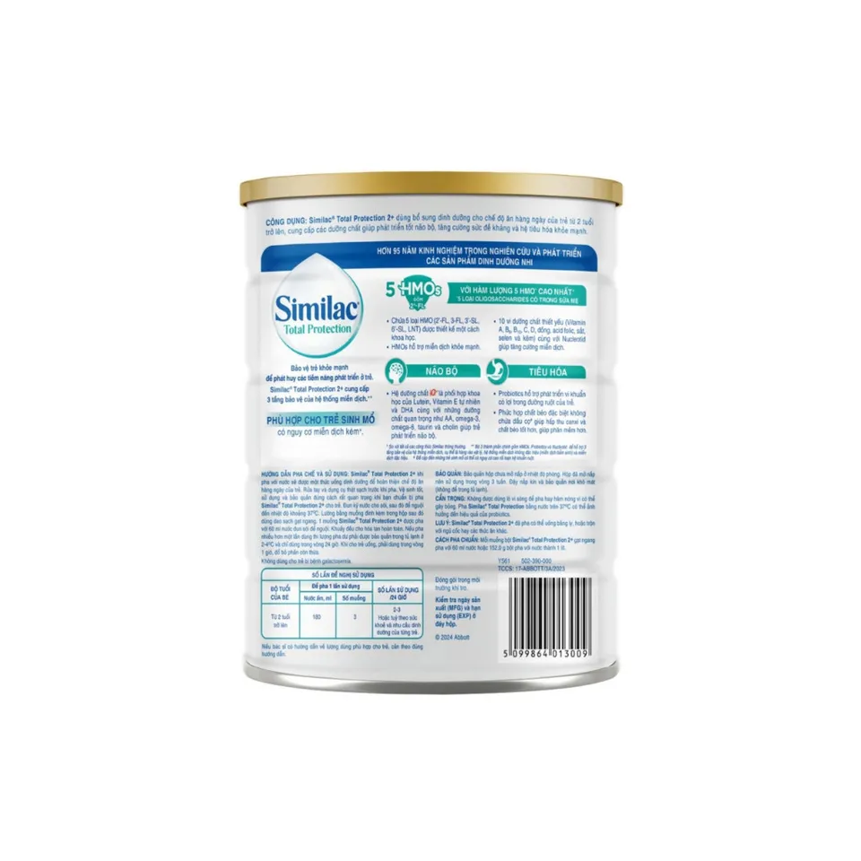 Sữa bột dinh dưỡng công thức Similac Total Protection 2+ 800g/lon