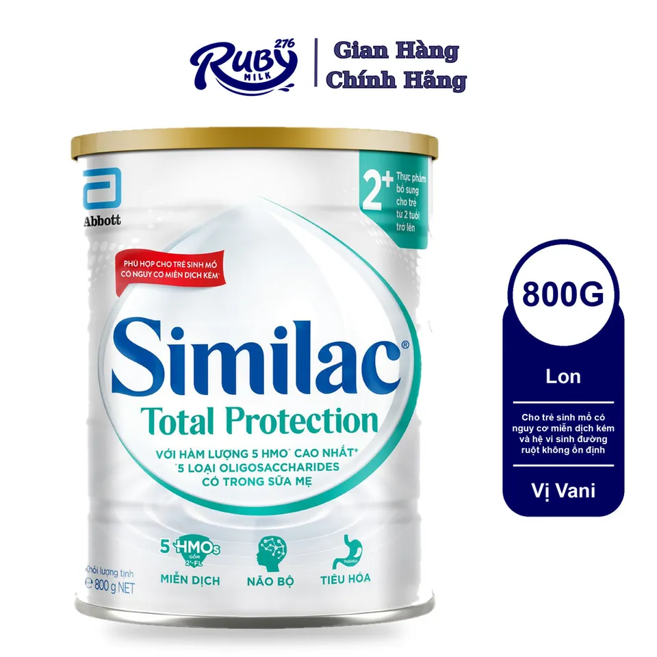 Sữa bột dinh dưỡng công thức Similac Total Protection 2+ 800g/lon