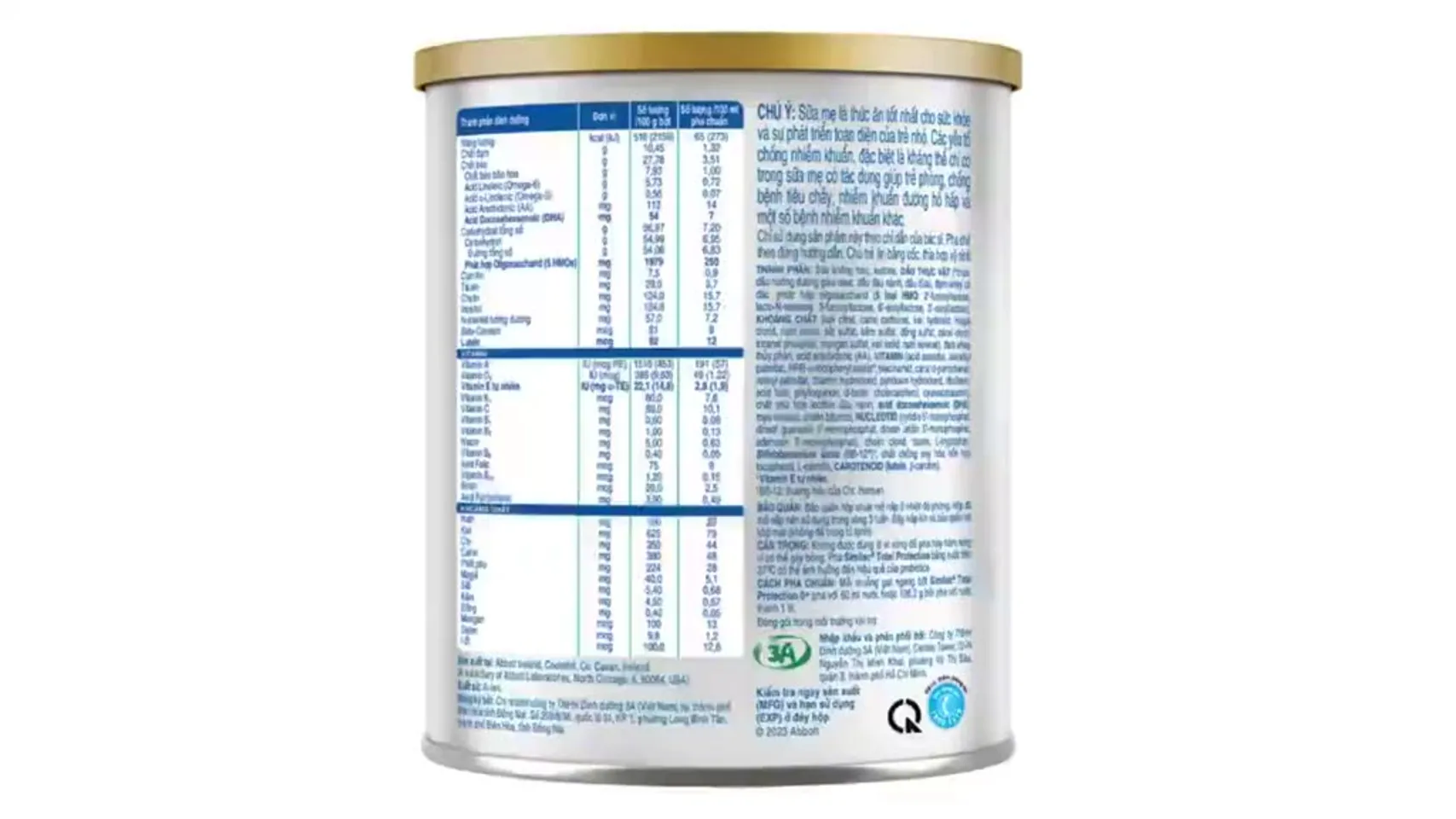Sữa bột dinh dưỡng công thức Similac Total Protection 2+ 800g/lon